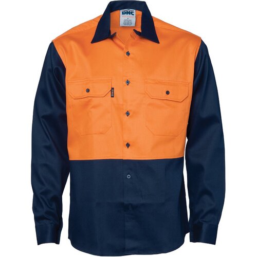 WORKWEAR, SAFETY & CORPORATE CLOTHING SPECIALISTS  - Patron Saint? Flame Retardant Two Tone Drill Shirt - L/S