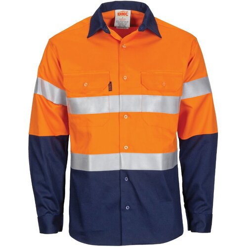 WORKWEAR, SAFETY & CORPORATE CLOTHING SPECIALISTS  - Paton Saint Flame Retardant 2 Tone Cotton Shirt with 3M F/R Tape - L/S