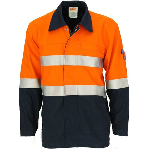 WORKWEAR, SAFETY & CORPORATE CLOTHING SPECIALISTS  - Patron Saint Flame Retardant Two Tone Drill ARC Rated Welder's Jacket with LOXY F/R Tape