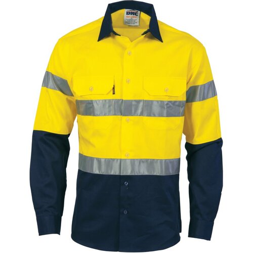 WORKWEAR, SAFETY & CORPORATE CLOTHING SPECIALISTS  - HIVIS D/N 2 TONE DRILL SHIRT