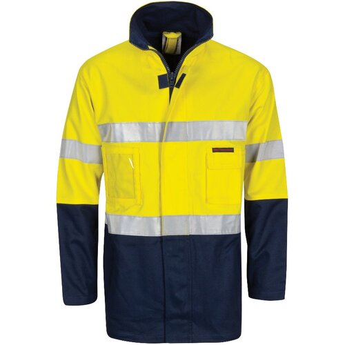 WORKWEAR, SAFETY & CORPORATE CLOTHING SPECIALISTS  - HiVis Cotton Drill "2 in 1" Jacket with Generic Reflective R/Tape