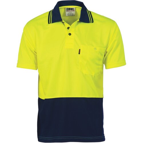 WORKWEAR, SAFETY & CORPORATE CLOTHING SPECIALISTS  - HiVis Two Tone Cool Breathe Polo Shirt, Short Sleeve