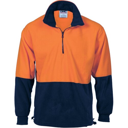 WORKWEAR, SAFETY & CORPORATE CLOTHING SPECIALISTS  - HiVis Two Tone 1/2 Zip Polar Fleece