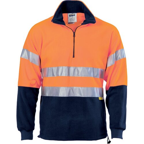 WORKWEAR, SAFETY & CORPORATE CLOTHING SPECIALISTS  - HiVis Two Tone 1/2 Zip Polar Fleece with CSR R/Tape