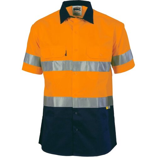 WORKWEAR, SAFETY & CORPORATE CLOTHING SPECIALISTS  - HiVis Two Tone Drill Shirt with 3M 8906 R/Tape - short sleeve