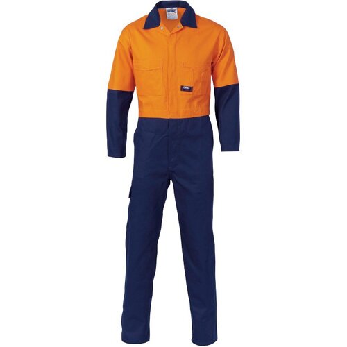 WORKWEAR, SAFETY & CORPORATE CLOTHING SPECIALISTS  - HiVis Two Tone Cott on Coverall