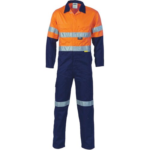 WORKWEAR, SAFETY & CORPORATE CLOTHING SPECIALISTS  - HiVis Two Tone Cott on Coverall with 3M R/Tape