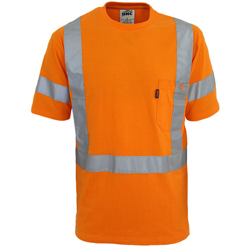 WORKWEAR, SAFETY & CORPORATE CLOTHING SPECIALISTS  - HiVis Cotton Taped Tee Short Sleeve