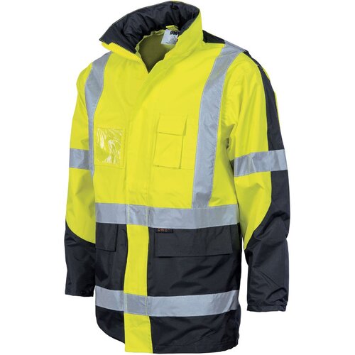 WORKWEAR, SAFETY & CORPORATE CLOTHING SPECIALISTS  - HiVis 2 Tone Cross Back D/N ?2 in 1? Contrast Rain Jacket