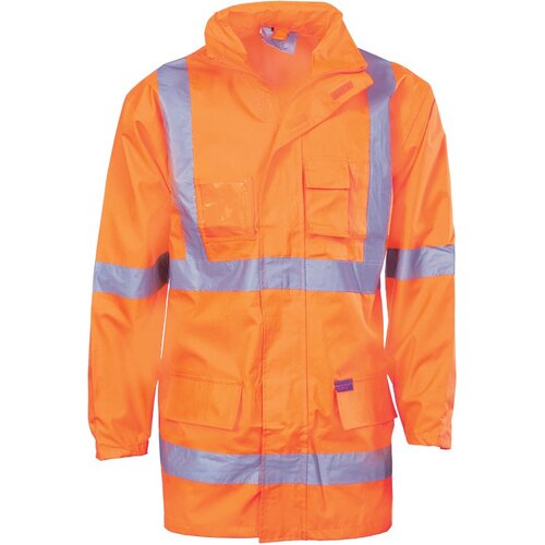 WORKWEAR, SAFETY & CORPORATE CLOTHING SPECIALISTS  - HiVis Cross Back D/N ?2 in 1? Rain Jacket