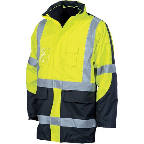 WORKWEAR, SAFETY & CORPORATE CLOTHING SPECIALISTS  - HiVis Cross Back 2 Tone D/N “6 in 1” Contrast Jacket (Outer Jacket and Inner Vest can be sold separ