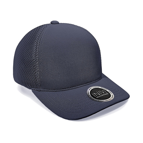 WORKWEAR, SAFETY & CORPORATE CLOTHING SPECIALISTS  - INIVI 2 PANEL SEAMLESS CAP  -  OTTOMAN POLYESTER/MESH - HOOK & LOOP