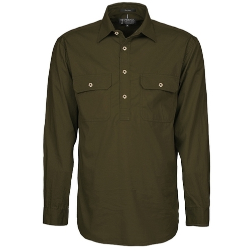 WORKWEAR, SAFETY & CORPORATE CLOTHING SPECIALISTS  - Men's Pilbara Shirt - Closed Front Light Weight Long Sleeve (Inc All Logo) - AHR