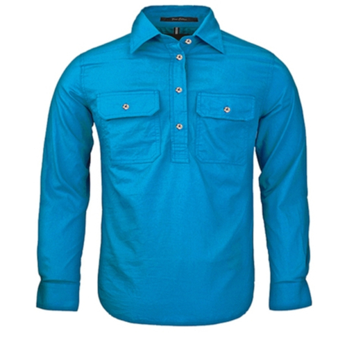 WORKWEAR, SAFETY & CORPORATE CLOTHING SPECIALISTS  - Kids Pilbara Closed Front Long Sleeve Shirt (Inc All Logo)