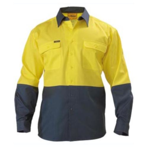 WORKWEAR, SAFETY & CORPORATE CLOTHING SPECIALISTS  - HI VIS DRILL SHIRT - LONG SLEEVE