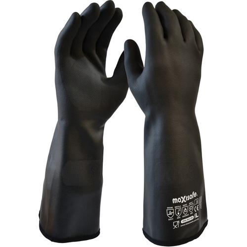 WORKWEAR, SAFETY & CORPORATE CLOTHING SPECIALISTS  - Maxisafe NEOTHERM Chemical & Heat Resistant Neoprene Gauntlet - 38cm