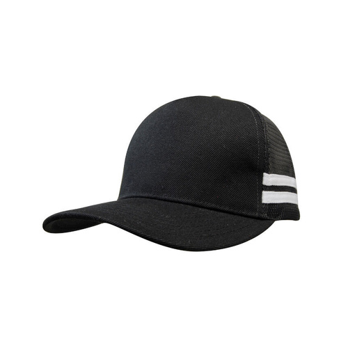 WORKWEAR, SAFETY & CORPORATE CLOTHING SPECIALISTS  - American Premium Twill/Mesh Deep Fit Trucker with Stripes