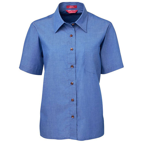 WORKWEAR, SAFETY & CORPORATE CLOTHING SPECIALISTS  - JB’s Ladies Original Short Sleeve Indigo Chambray Shirt