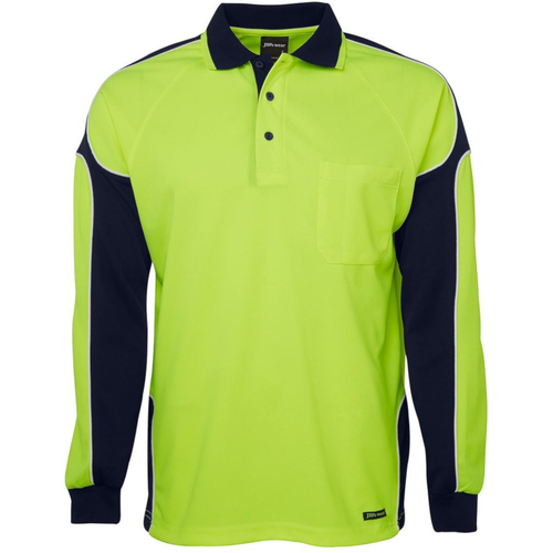 WORKWEAR, SAFETY & CORPORATE CLOTHING SPECIALISTS  - JB's HI VIS 4602.1 L/S ARM PANEL POLO