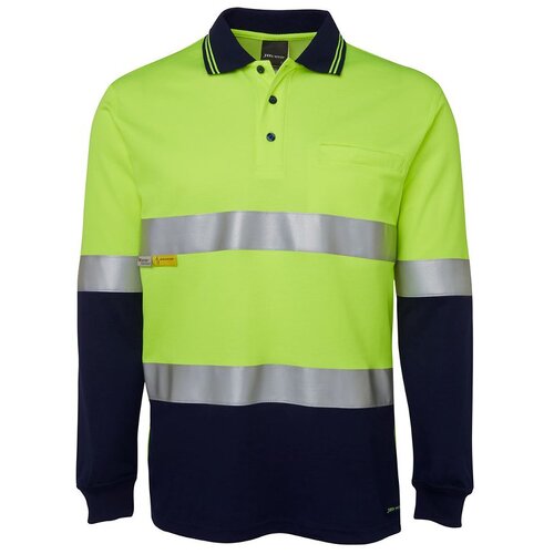 WORKWEAR, SAFETY & CORPORATE CLOTHING SPECIALISTS  - JB's HI VIS L/S (D) COTTON BACK POLO