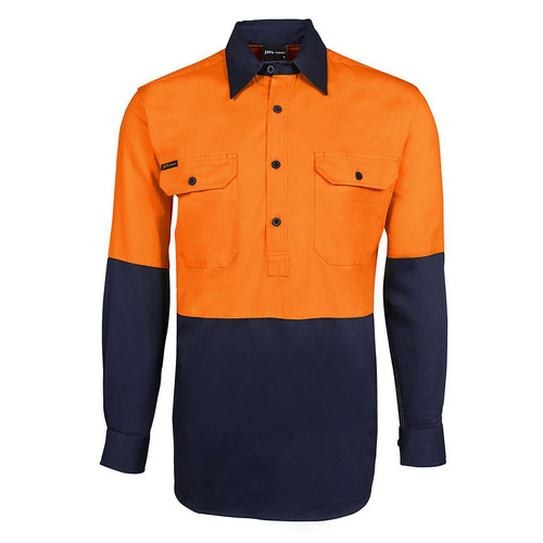 WORKWEAR, SAFETY & CORPORATE CLOTHING SPECIALISTS  - JB's HV Close Front L/S 190G Shirt