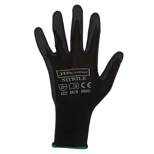 WORKWEAR, SAFETY & CORPORATE CLOTHING SPECIALISTS  - JB's BLACK NITRILE GLOVE (12 Pack)