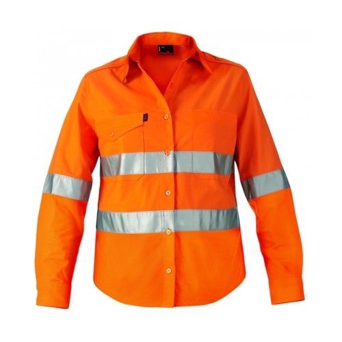 WORKWEAR, SAFETY & CORPORATE CLOTHING SPECIALISTS  - Workcool - Workcool 2 Women's Reflective Shirt L/S 'Hoop' Pattern