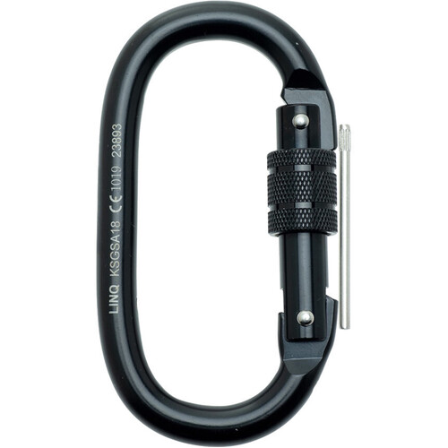 WORKWEAR, SAFETY & CORPORATE CLOTHING SPECIALISTS  - LINQ Karabiner - Screw Gate Steel Alloy 18mm 