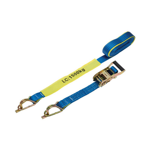 WORKWEAR, SAFETY & CORPORATE CLOTHING SPECIALISTS  - Ratchet Tie Down 35mmx5m 1.5T Captive J-Hook