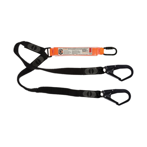 WORKWEAR, SAFETY & CORPORATE CLOTHING SPECIALISTS  - LINQ Elite Double Leg Elasticated Lanyard with Hardware KD & SD X2