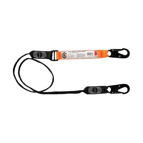 WORKWEAR, SAFETY & CORPORATE CLOTHING SPECIALISTS  - Elite Single Leg Shock Absorbing Webbing Lanyard with Hardware SN X2