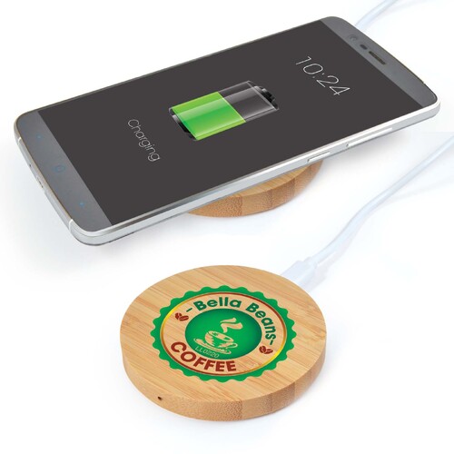 WORKWEAR, SAFETY & CORPORATE CLOTHING SPECIALISTS  - Arc Round Bamboo Wireless Charger