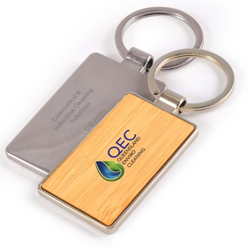 WORKWEAR, SAFETY & CORPORATE CLOTHING SPECIALISTS  - Rectangle Bamboo Zinc Keytag