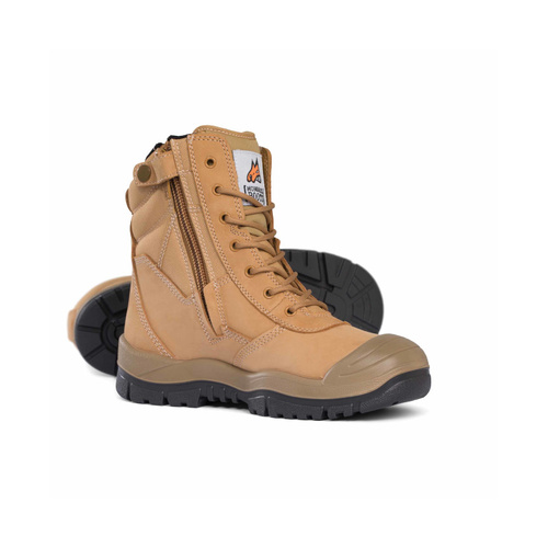 WORKWEAR, SAFETY & CORPORATE CLOTHING SPECIALISTS  - Wheat High Leg ZipSider Boot w/ Scuff Cap