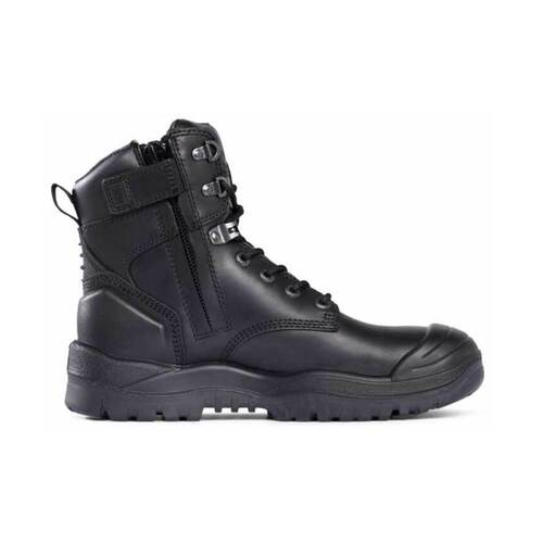 WORKWEAR, SAFETY & CORPORATE CLOTHING SPECIALISTS  - Black High Ankle ZipSider Boot w/ Scuff Cap