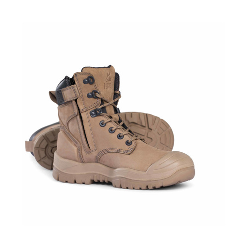 WORKWEAR, SAFETY & CORPORATE CLOTHING SPECIALISTS  - Stone High Leg ZipSider Boot w/ Scuff Cap