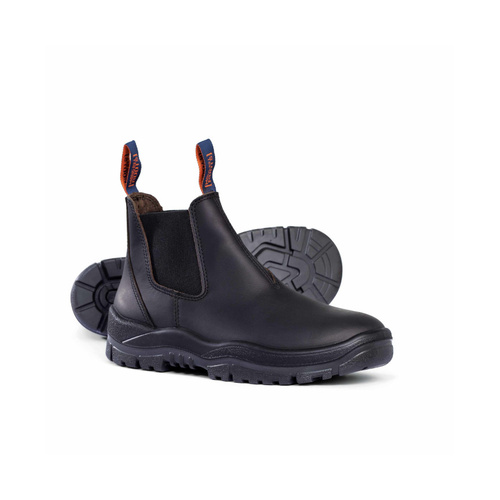 WORKWEAR, SAFETY & CORPORATE CLOTHING SPECIALISTS  - Black Oil Kip Non-Safety V-Cut Elastic Sided Boot