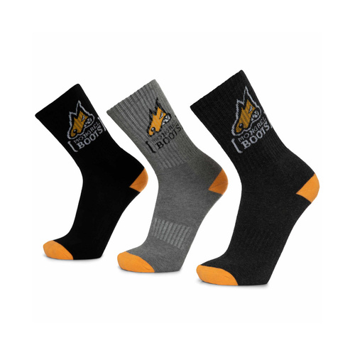WORKWEAR, SAFETY & CORPORATE CLOTHING SPECIALISTS  - Mongrel Cotton Socks Black Boot Socks Pack of 5