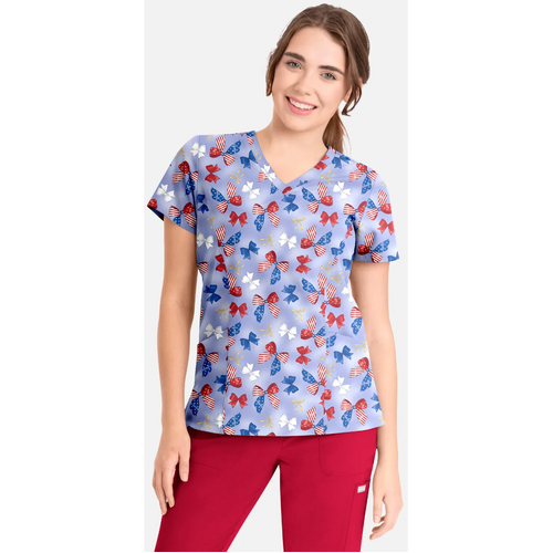 WORKWEAR, SAFETY & CORPORATE CLOTHING SPECIALISTS  - Womens V-Neck Print Top