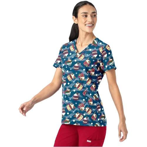 WORKWEAR, SAFETY & CORPORATE CLOTHING SPECIALISTS  - Womens V-Neck Print Top