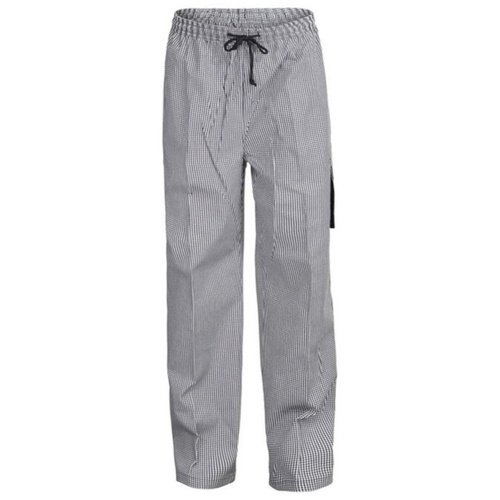WORKWEAR, SAFETY & CORPORATE CLOTHING SPECIALISTS  - Unisex Chefs Check Elastic Drawstring Cargo Pants