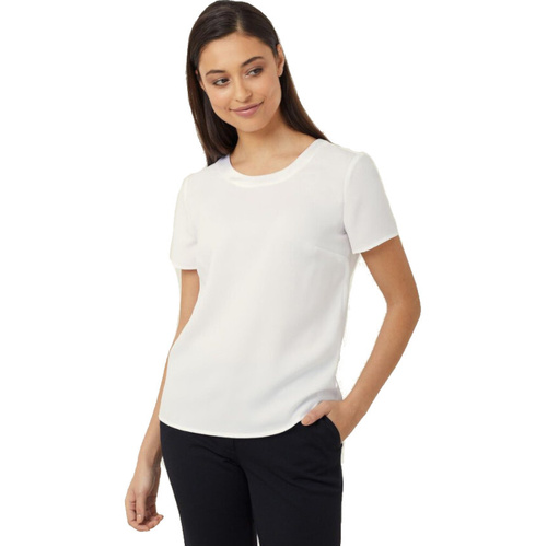 WORKWEAR, SAFETY & CORPORATE CLOTHING SPECIALISTS  - NNT - SATIN BACK CREPE SHORT SLEEVE TOP