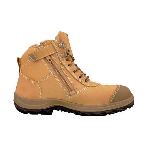 WORKWEAR, SAFETY & CORPORATE CLOTHING SPECIALISTS  - WB 34 - Hiker Lace Up Zip Side Boot - Wheat