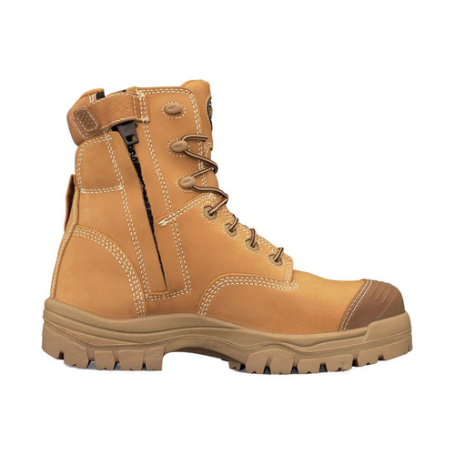 WORKWEAR, SAFETY & CORPORATE CLOTHING SPECIALISTS  - AT 45 - 150mm Zip Side Lace Up Boot - Wheat