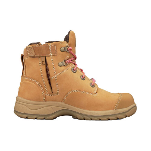 WORKWEAR, SAFETY & CORPORATE CLOTHING SPECIALISTS  - PB 49 - Womens Ankle Height Zip Side Lace Up Boot - 49-432Z