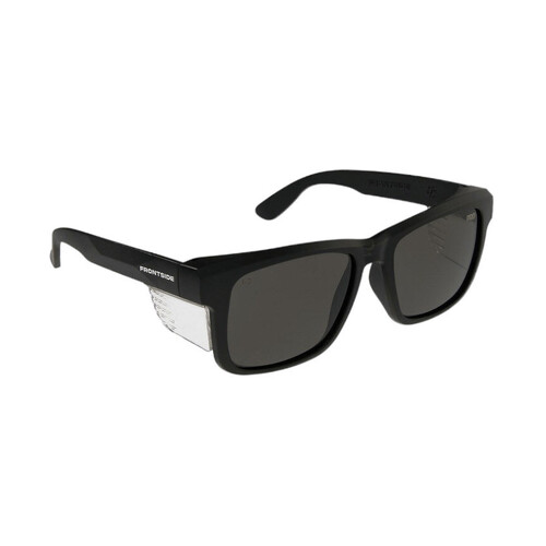 WORKWEAR, SAFETY & CORPORATE CLOTHING SPECIALISTS  - SAFETY GLASSES FRONTSIDE SMOKE LENS WITH BLACK FRAME