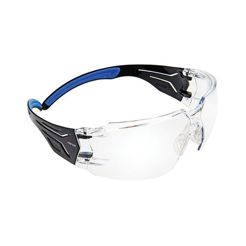 WORKWEAR, SAFETY & CORPORATE CLOTHING SPECIALISTS  - PROTEUS 4 SAFETY GLASSES CLEAR LENS SUPER FLEX ARMS