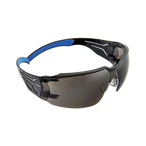 WORKWEAR, SAFETY & CORPORATE CLOTHING SPECIALISTS  - PROTEUS 4 SAFETY GLASSES SMOKE LENS SUPER FLEX ARMS