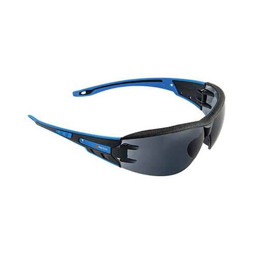 WORKWEAR, SAFETY & CORPORATE CLOTHING SPECIALISTS  - PROTEUS 1 SAFETY GLASSES SMOKE LENS INTEGRATED BROW DUST GUARD