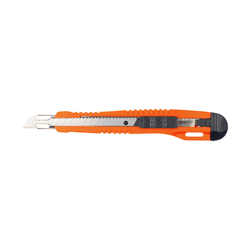 WORKWEAR, SAFETY & CORPORATE CLOTHING SPECIALISTS  - Utility Knife Manual Retractable Slide Lock Metal Tip Snap Blade 9mm RONSTA